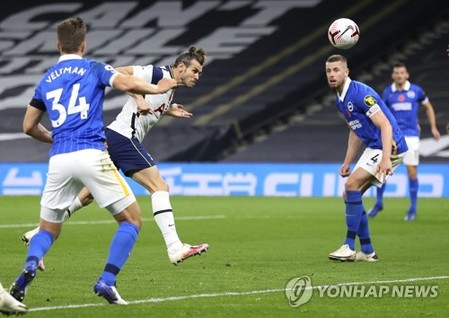 드디어 터진 베일…토트넘, 브라이턴 2-1 꺾고 2위로 도약