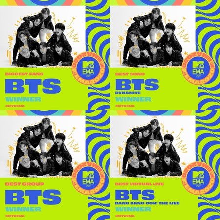 BTS wins four prizes at MTV Europe Music Awards
