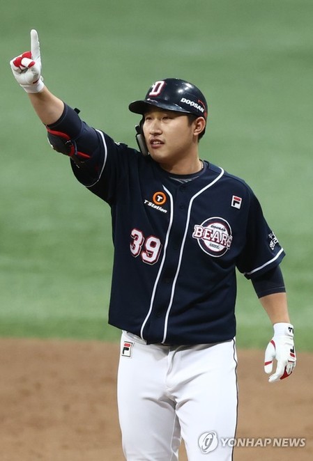 '결승타 주인공' 두산 김인태 "작년 KS 한 타석이 큰 도움"
