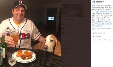 리퍼트 전 대사의 못 말리는 두산 사랑 "KS 하루에 2경기 시청"