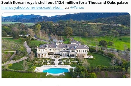 "'성공한 사업가' 조선 왕실 후손, 138억원 미 대저택 매입"<LAT>