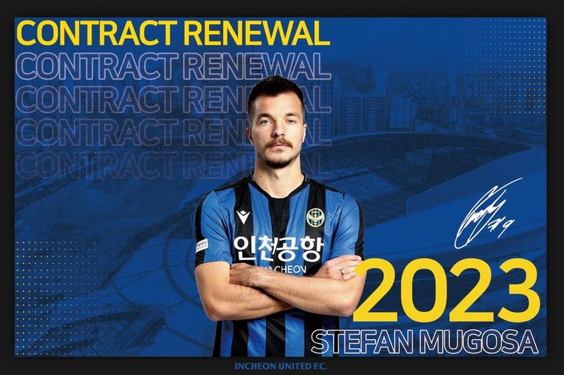 Incheon United extend striker Mugosa for 2 more seasons