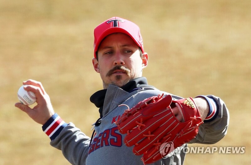 Mustachioed pitcher looking to win competition, on and off the mound