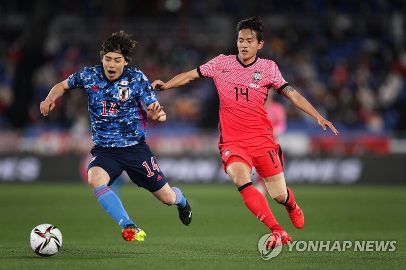 (LEAD) Undermanned S. Korea overmatched against Japan in football friendly loss