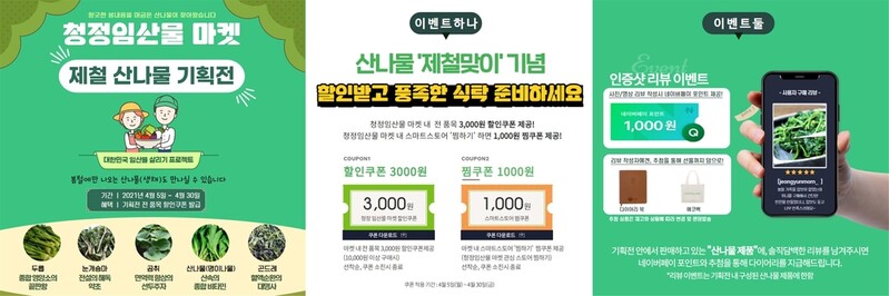 제철 산나물 온라인 임산물 전용관서 저렴하게 사세요