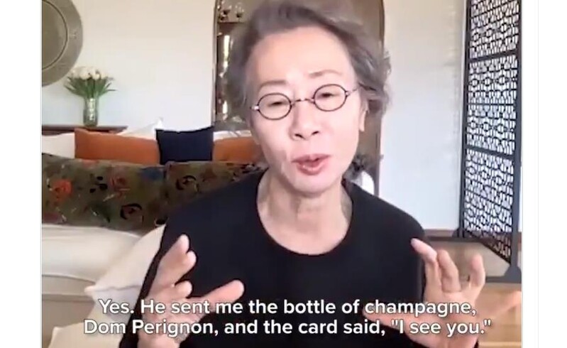 미 흥행 감독 조던 필, 윤여정에 고급 샴페인 축하 선물