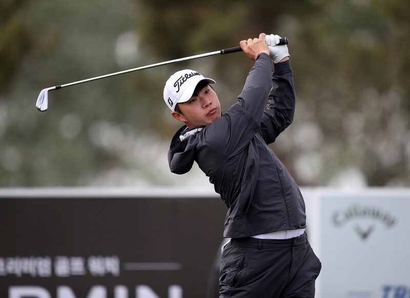 10ｍ 버디 퍼트 김동민, KPGA 투어 군산CC오픈 2R 단독 선두