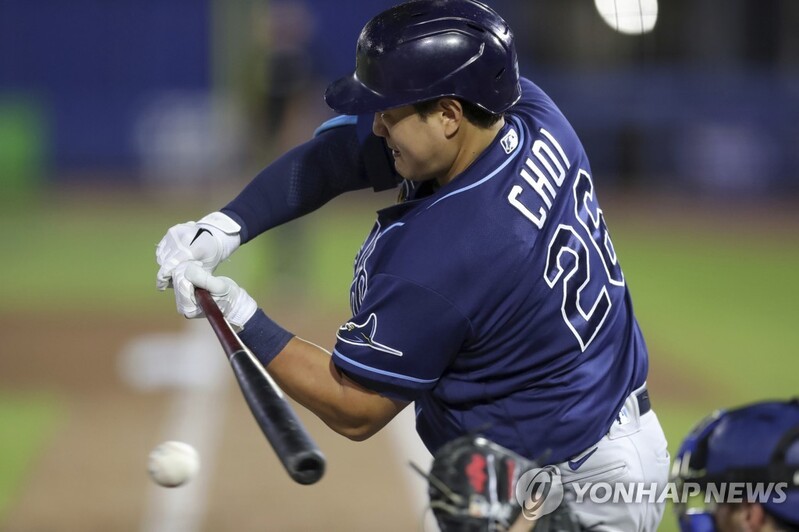 '아, 수비시프트' 최지만, 빼앗긴 안타 2개…타율 0.400→0.345