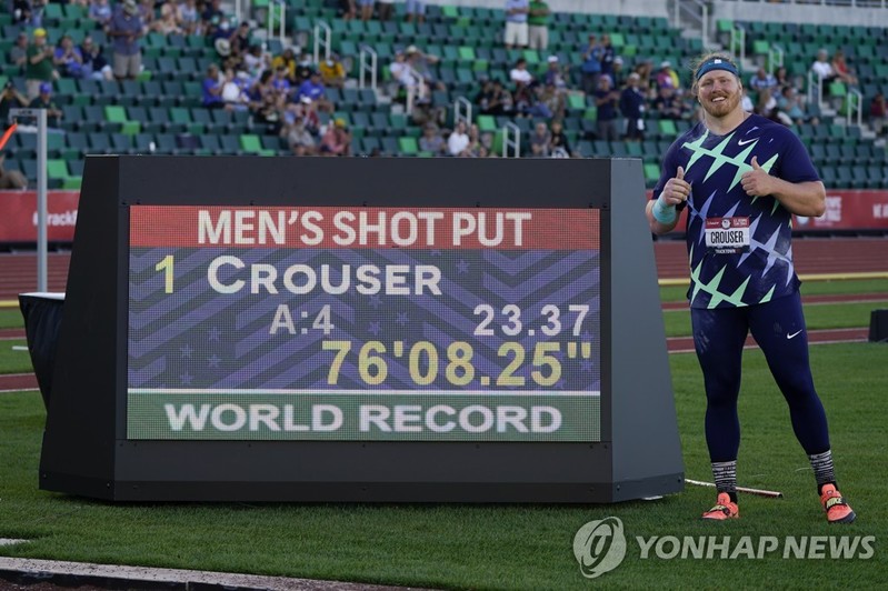 크라우저, 31년 만에 남자 포환던지기 세계新…23ｍ37