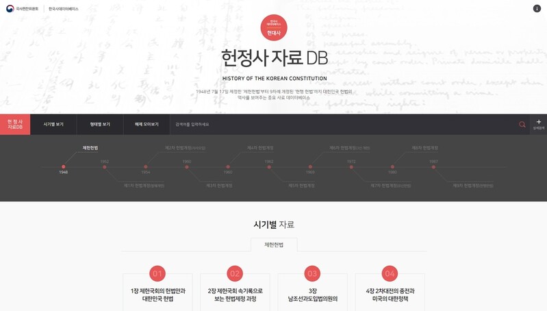 헌법 역사를 한눈에…'헌정사 자료 데이터베이스' 공개