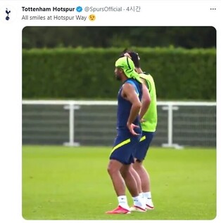 Son Heung-min back on Tottenham training with bright smile