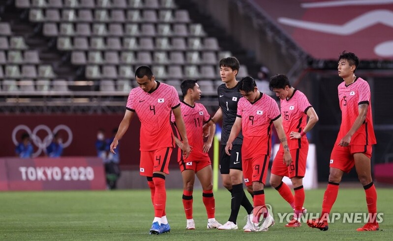 (Olympics) Advantage in shots, ball possession mean nothing for S. Korea in opening football loss
