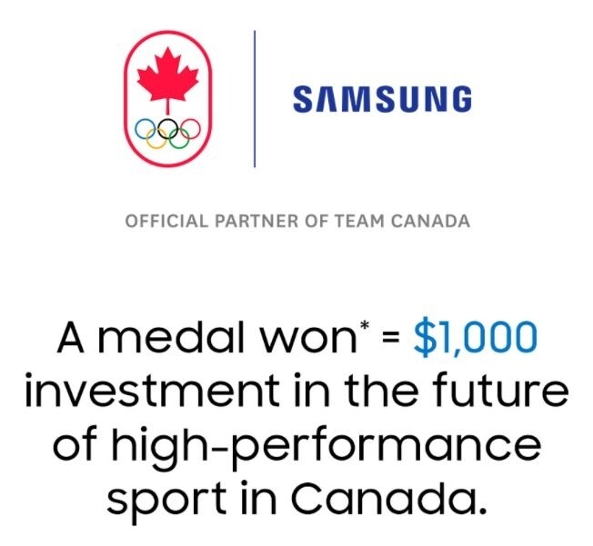 (Olympics) Samsung to donate $1,000 per medal won by Team Canada in Tokyo Olympics