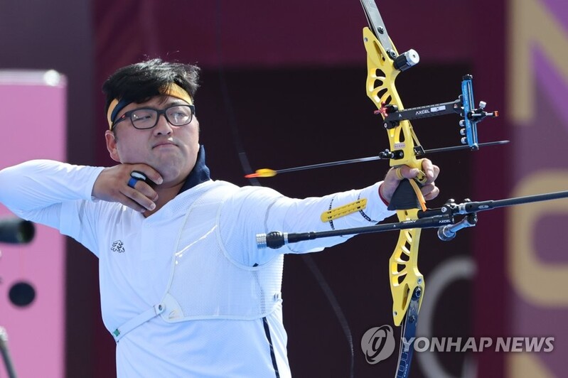 (Olympics) Archer Kim Woo-jin eliminated in men's individual event, S. Korean sweep bid foiled
