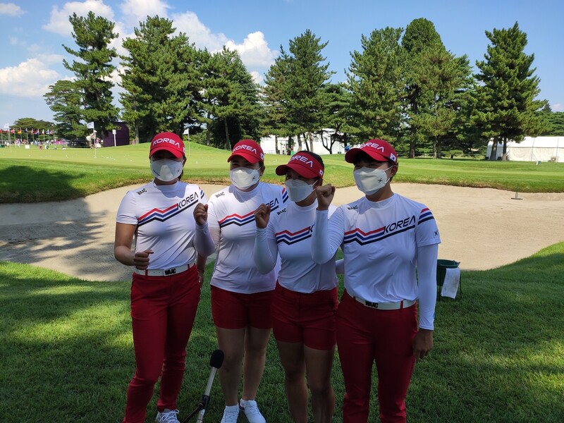 [올림픽] '어벤쥬스' 女골프 대표팀 "배구 한일전 감동, 또 보여드릴게요"