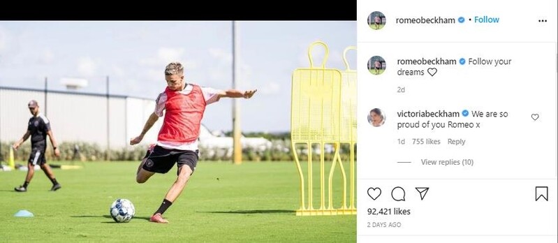 '베컴 둘째 아들' 로미오, 美 3부리그 축구팀과 첫 프로 계약