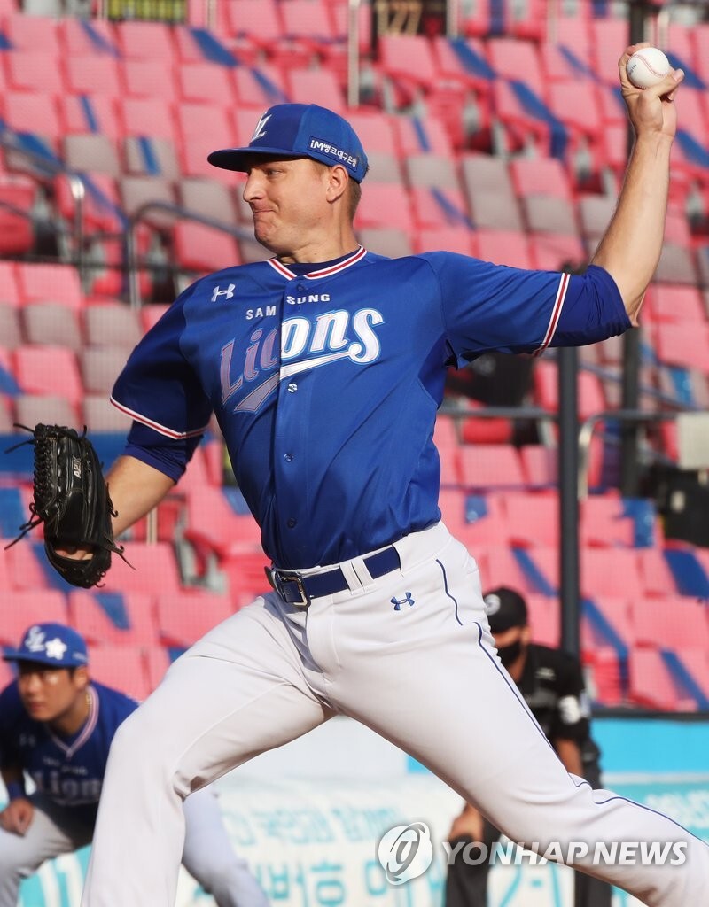 심판에게 로진백 던진 삼성 몽고메리, 20경기 출장 정지 징계