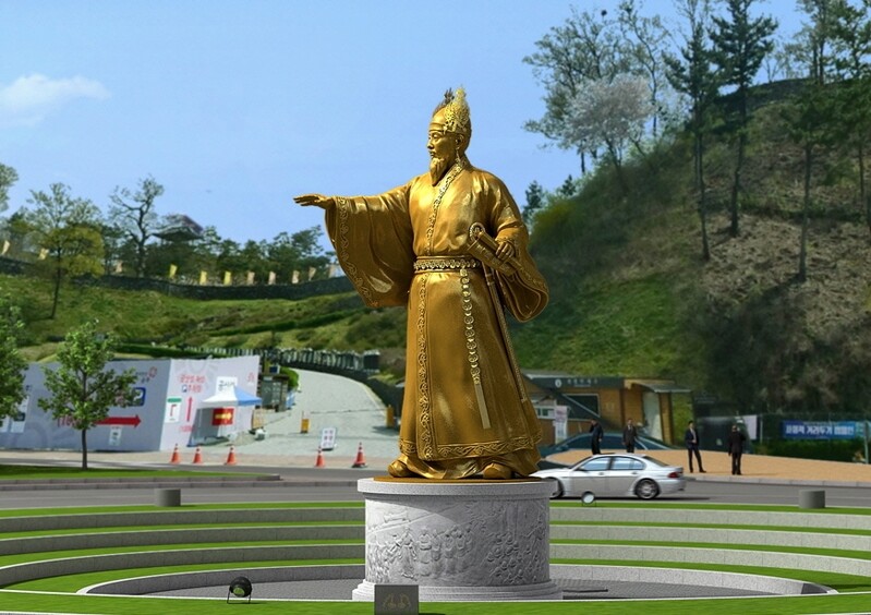 백제 무령왕 동상 공주 공산성 앞에 건립…18일 제막행사