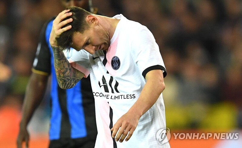 '메시 골대 강타' PSG, 브뤼헤와 UCL 첫 경기서 1-1 무승부