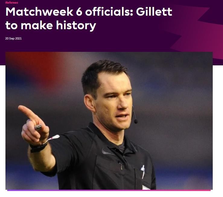 호주 질레트 심판, EPL 역대 첫 '외국인 주심' 배정