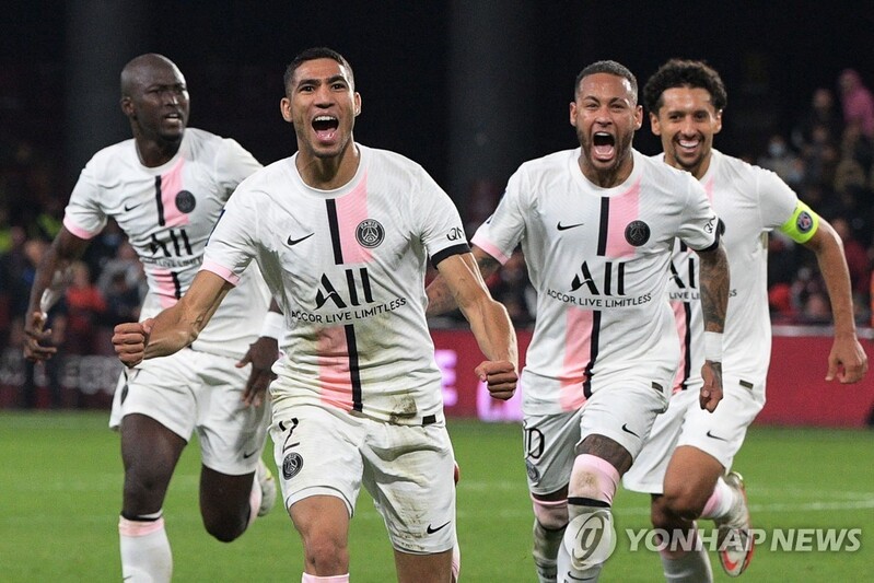 메시 부상으로 빠진 PSG, 리그 7연승 질주…하키미 멀티골