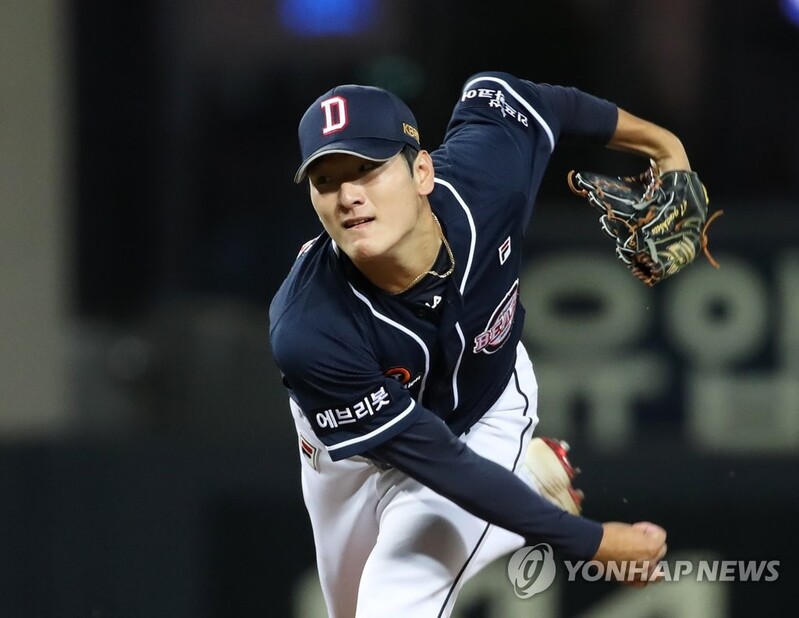 두산 곽빈, 허리통증 이겨내고 7경기 연속 5이닝 이상 역투