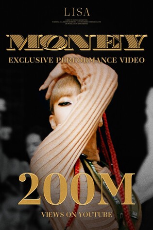 BLACKPINK Lisa's "MONEY" performance video reached over 200 mln views