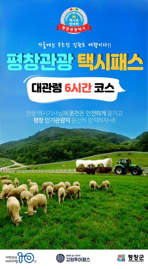 평창군 '관광택시+투어패스' 결합 패키지 상품 출시