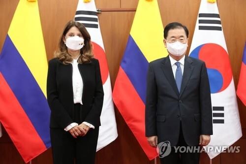 (LEAD) S. Korea, Colombia agree to expand bilateral ties, regional cooperation