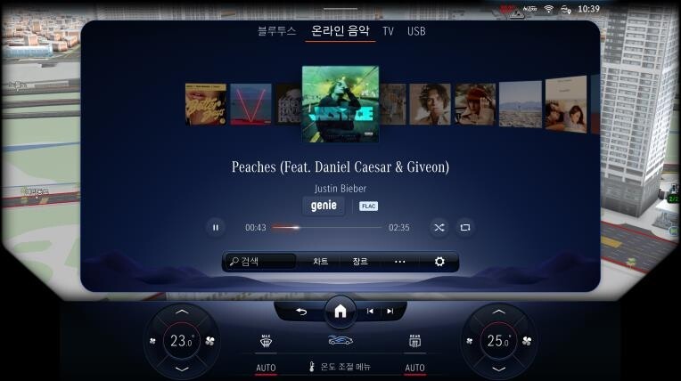 벤츠 '더 뉴 EQS'에 지니뮤직 탑재…"무손실 고음질 음원"