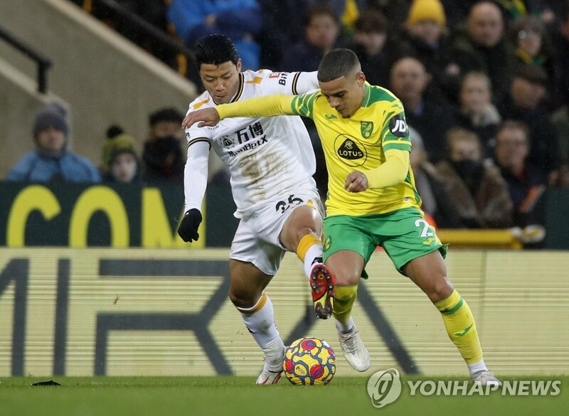 황희찬 선발 출전 울버햄프턴, 하위권 팀 노리치시티와 무승부