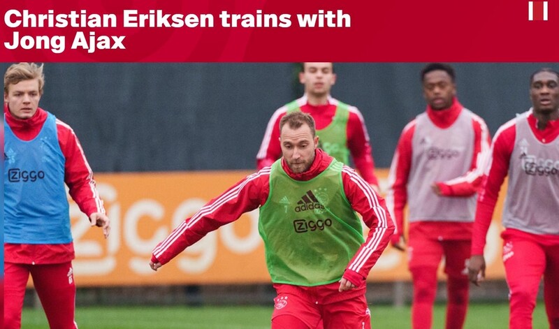 'EPL 복귀설' 에릭센, 친정팀 아약스 2군팀서 훈련