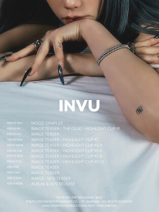 Tae-yeon's schedule poster for third full album 'INVU'
