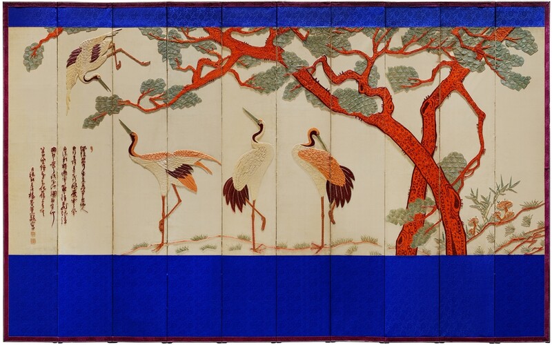 "황제 고종에게 바친 소나무·학 자수 병풍 보세요"