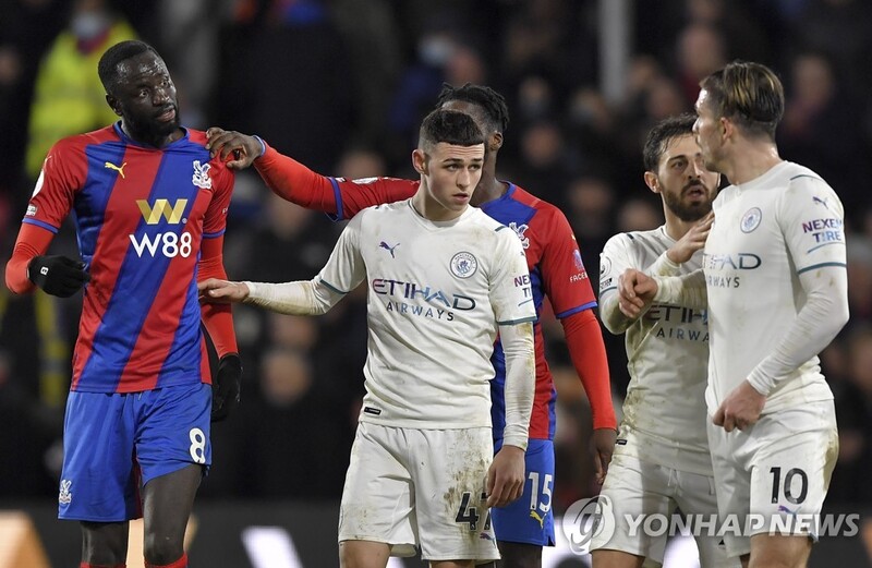 맨시티, C팰리스에 무승부 덜미…리버풀과 치열한 우승 경쟁