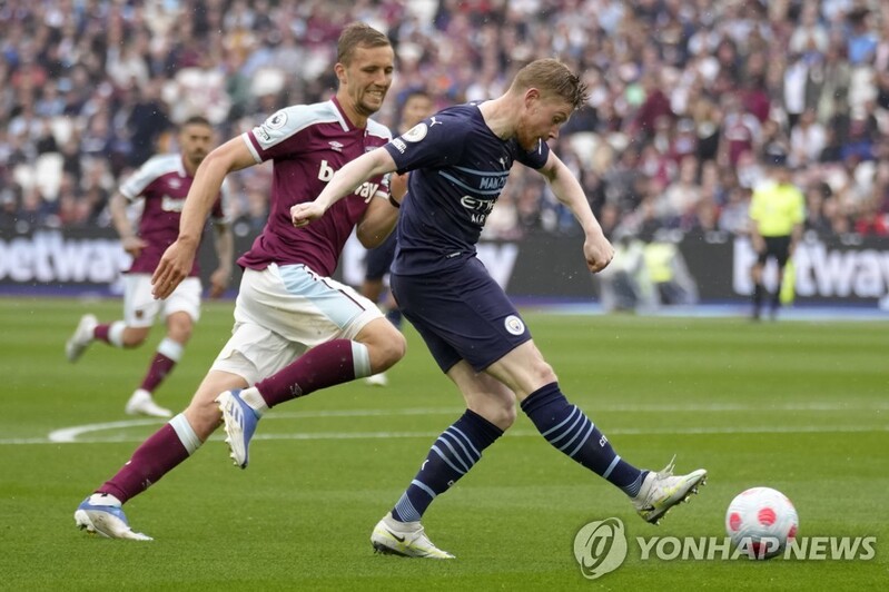 EPL 선두 맨시티, 웨스트햄과 2-2 무…2위 리버풀과 승점 4 차이