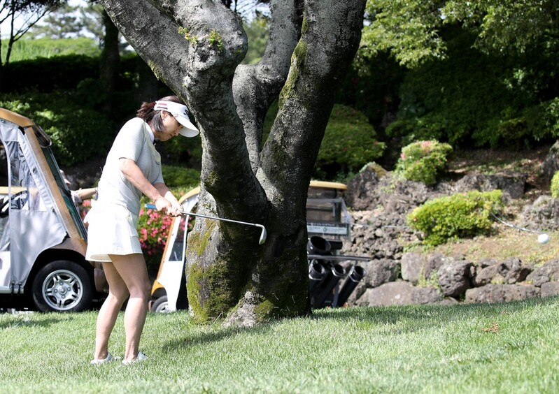 '여풍당당' SK텔레콤 채리티오픈…박지은 '왼손 스윙' 눈길