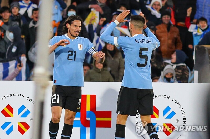 '벤투호 월드컵 상대' 우루과이, 파나마에 5-0 대승…카바니 2골