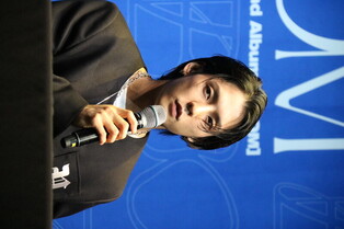 Photos of BtoB's Lee Min-hyuk during press conference of his 2nd solo album 'BOOM'