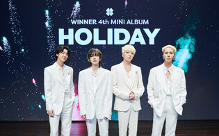Photos of WINNER during press conference for fourth EP 'Holiday'