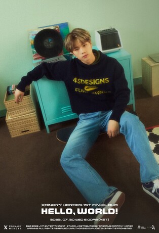 Individual teaser images of GUN-IL, JUNGSU, and GAON of Xdinary Heroes for their first mini album “Hello, world!” drop