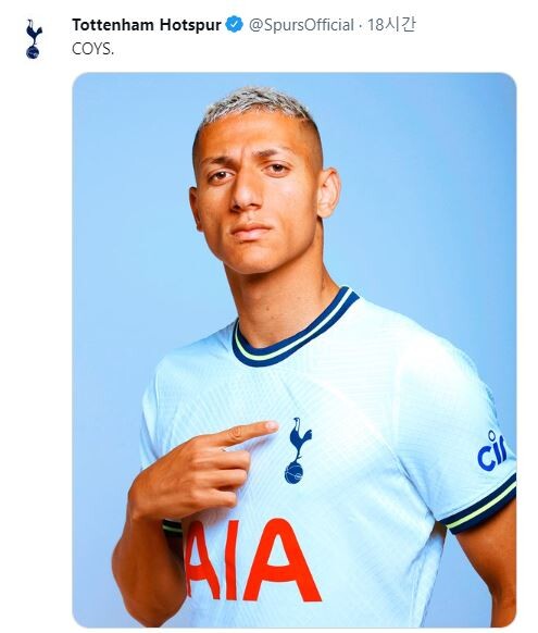 토트넘 히샤를리송 "UCL은 나의 꿈…주제가 들으면 울지도 몰라"