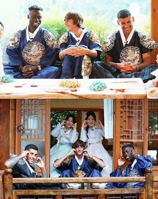 Players of Tottenham Hotspur experiences Korean culture