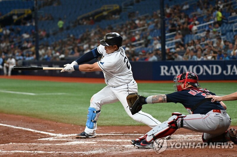 최지만, 결승타 포함 멀티 출루…팀 타점 공동 1위 복귀