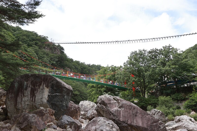 진안군 운일암반일암 계곡에 220ｍ구름다리 개통