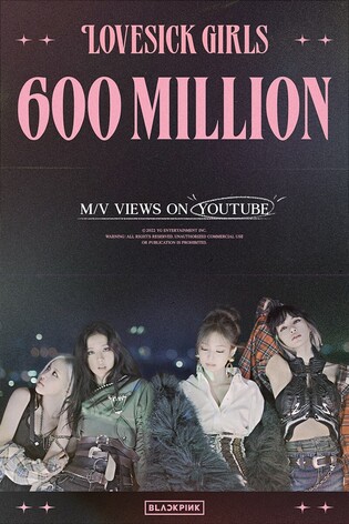 Blackpink's 'Lovesick Girls' mv to surpass 600 million