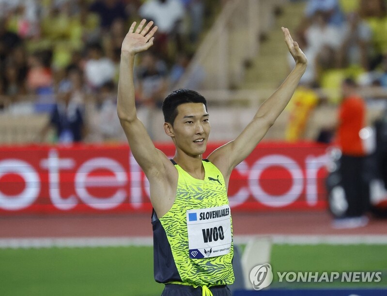 High jumper Woo Sang-hyeok finishes 2nd in Diamond League, inches toward season ender
