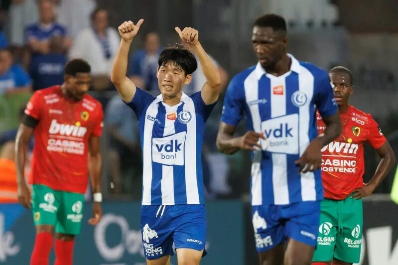 벨기에 헨트 홍현석, 오버헤드킥으로 '데뷔전-데뷔골'