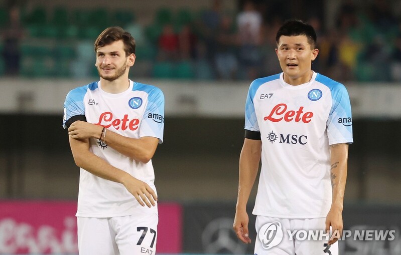 첫선 보인 김민재, 베로나전 평점 7.0…"쿨리발리 보는 듯"