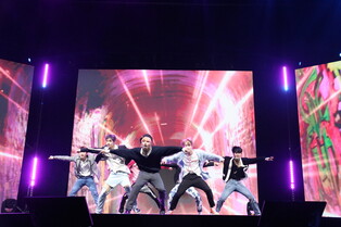 Photos of boy group TEMPEST performing 'START UP' at media showcase for second mini album 'SHINING UP'